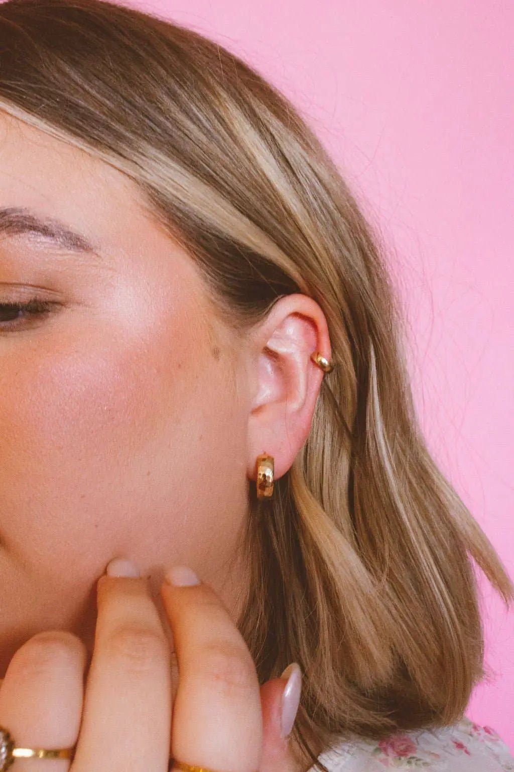 Shop ANDi Gold Hammered Hoops - Hypoallergenic - Earrings