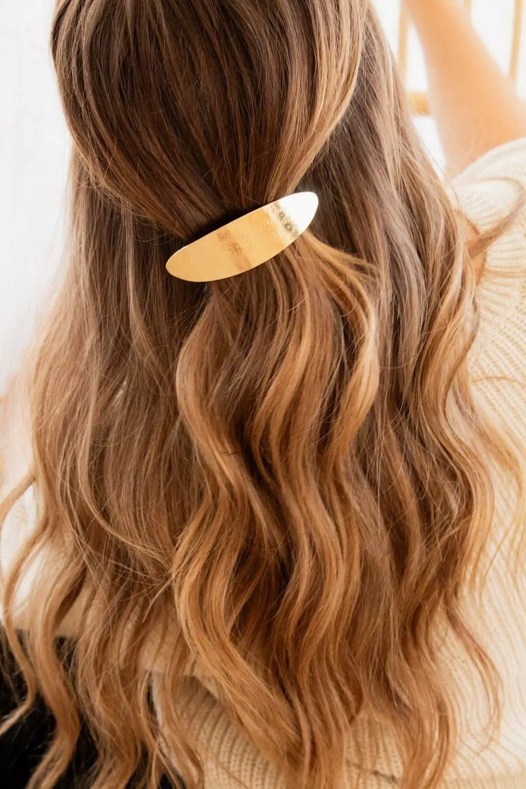 Shop ANDi The Textured Daisy Barrette: Gold - Hair Accessories barrette