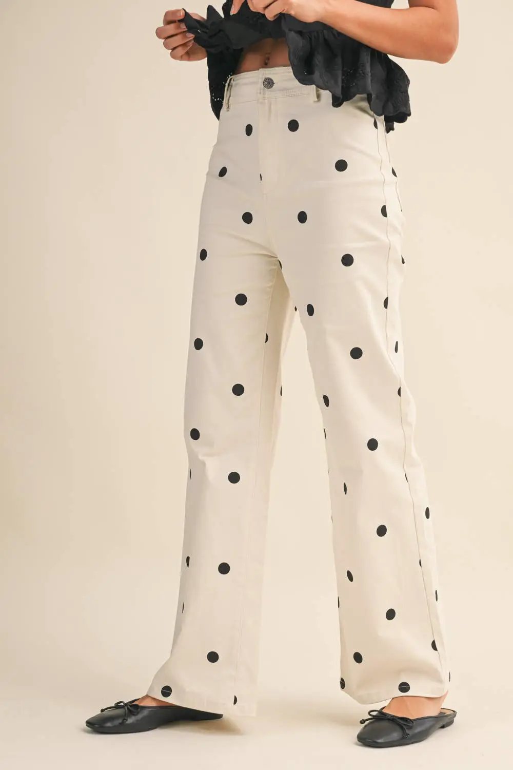 Klesis The Dotty About You Wide Leg Denim Pants - Pants Pants
