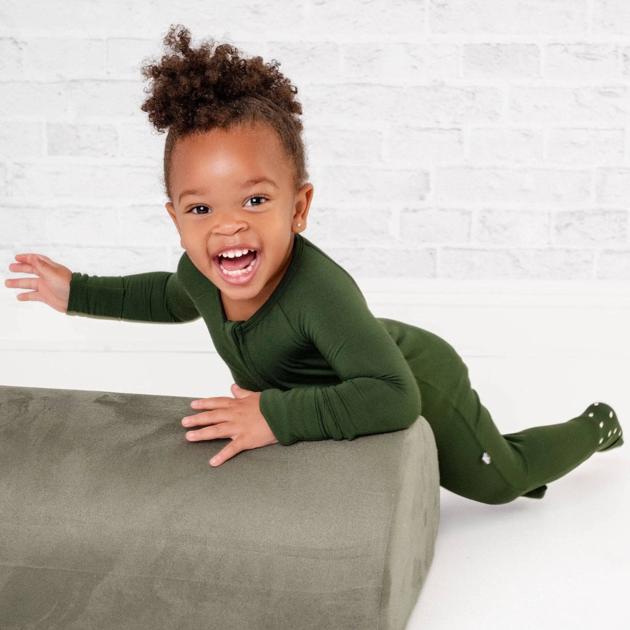 Jammie Session formerly Big Dreams Little Jammies Emerald Bamboo Romper - Baby One-Pieces