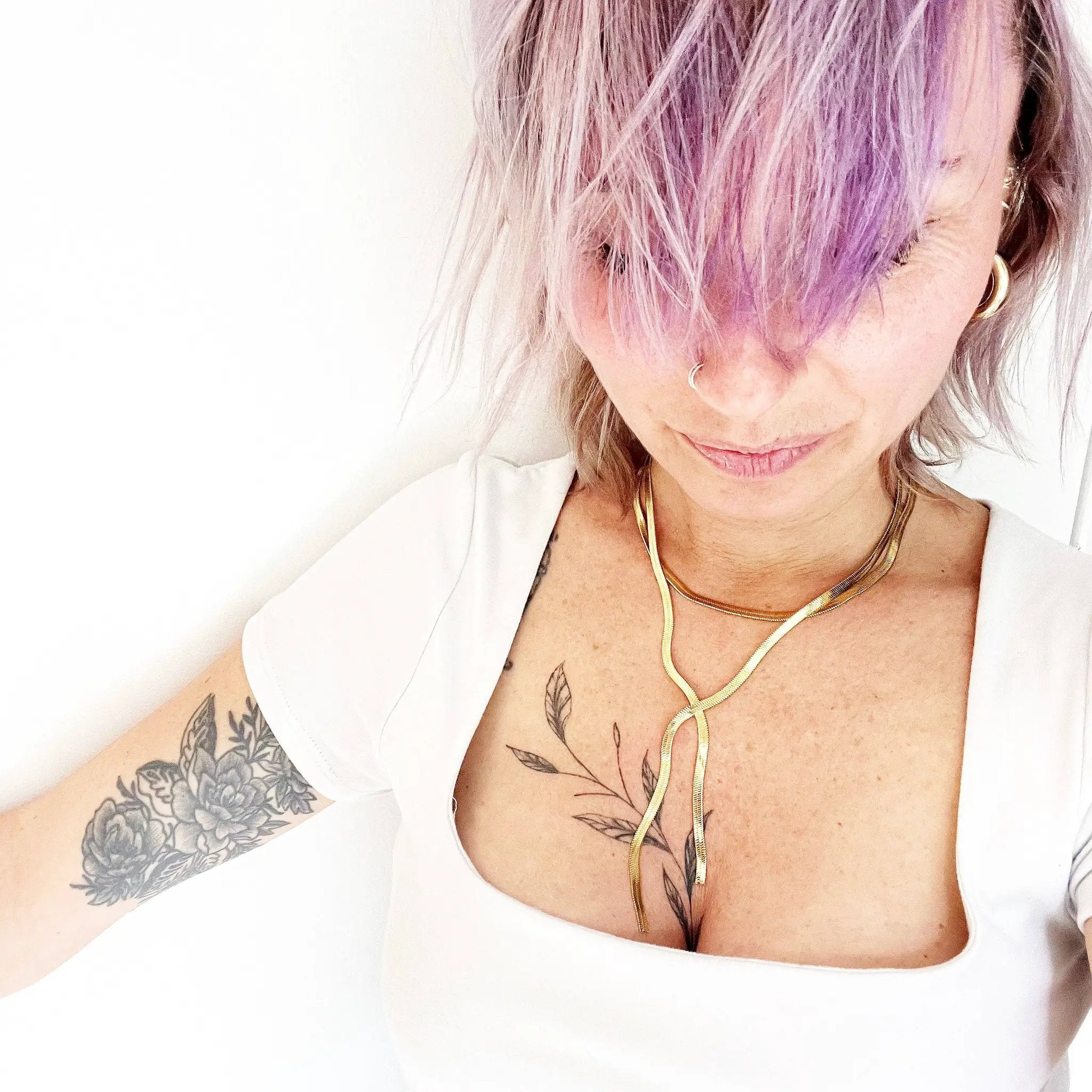 Hey Grl Hey Jewelry Double Layer Snake Chain Necklace - Necklaces