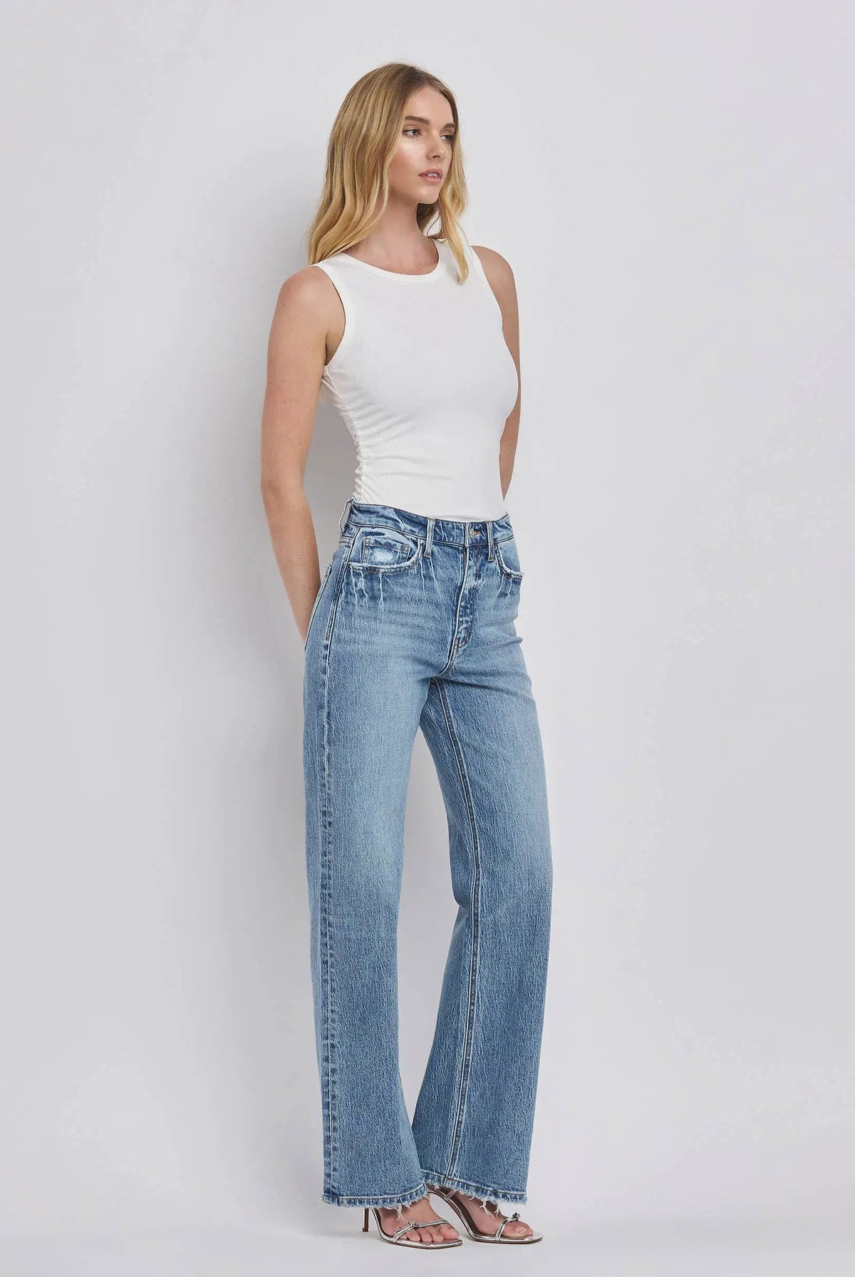VERVET by FLYING MONKEY VERVET 90'S Super High Rise Wide Leg Jeans - Jeans