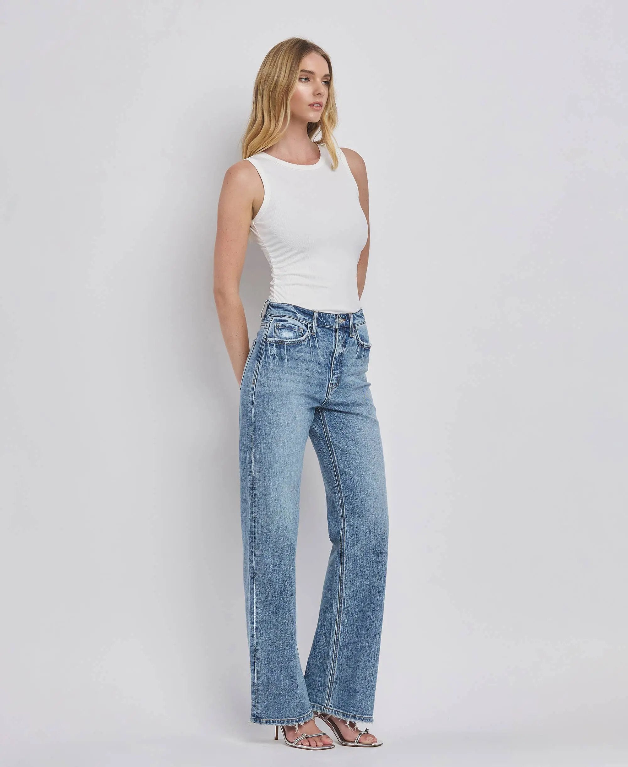 VERVET by FLYING MONKEY VERVET 90'S Super High Rise Wide Leg Jeans - Jeans