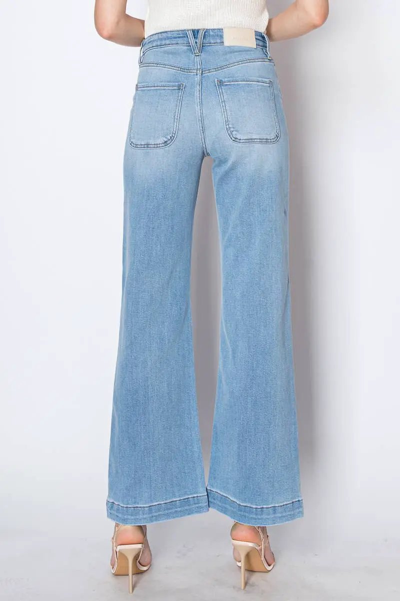 ARTEMIS VINTAGE Artemis Vintage Eco Fabric High Rise Front Pocket Holly Flare Jeans - Jeans