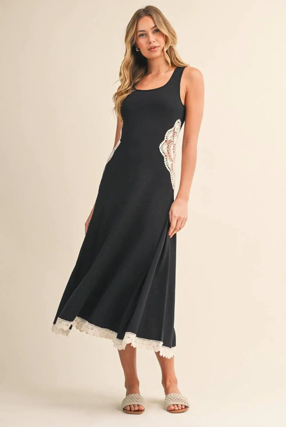 Klesis The Nightspell Crochet Panel Flare Dress - Dresses