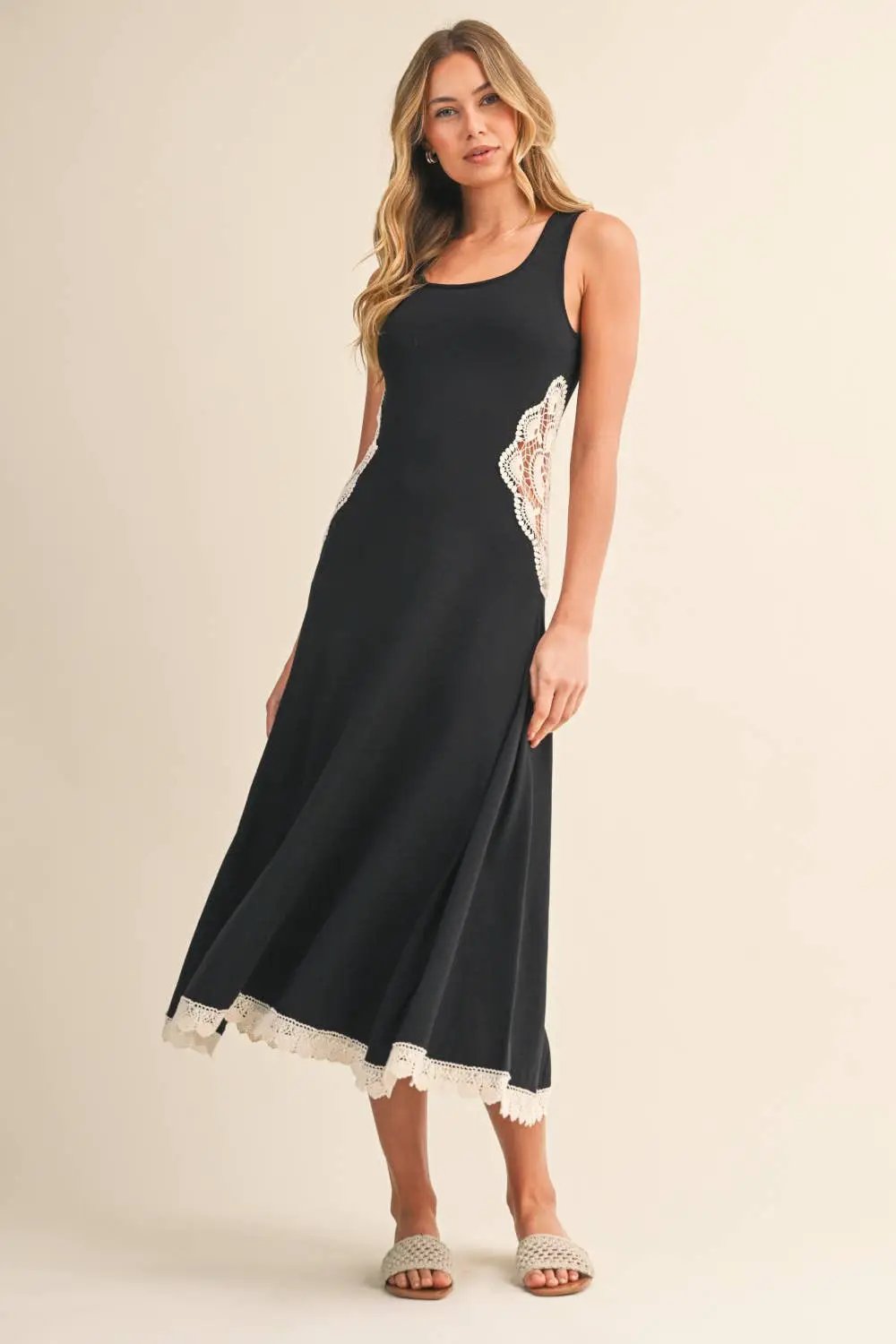 Klesis The Nightspell Crochet Panel Flare Dress - Dresses