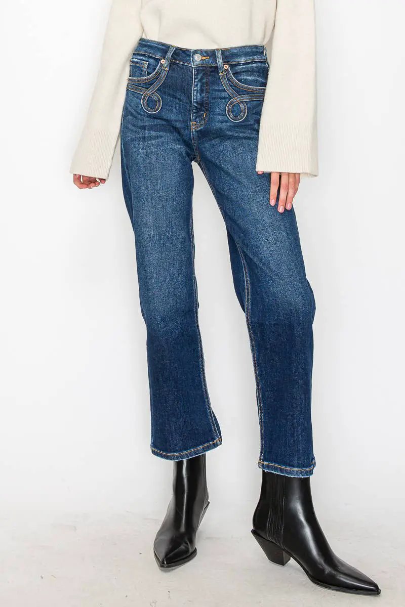 ARTEMIS VINTAGE Artemis Vintage Tummy Control Western Detail Straight PLUS Jeans - Jeans