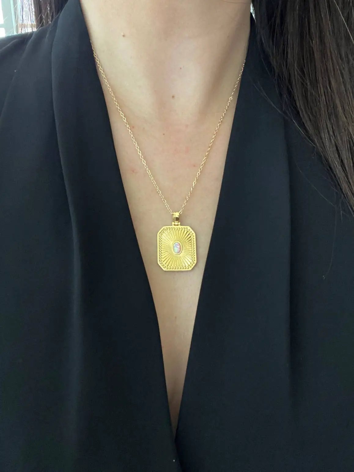 Laalee Jewelry Pink Opal Necklace, Valentines Day Necklace, Gold Necklace - Necklaces