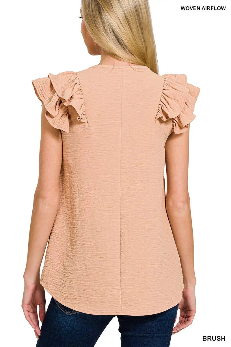 Zenana Zenana Ruffle Sleeve Blouse Collection - Blouses Ruffle Sleeve Blouse