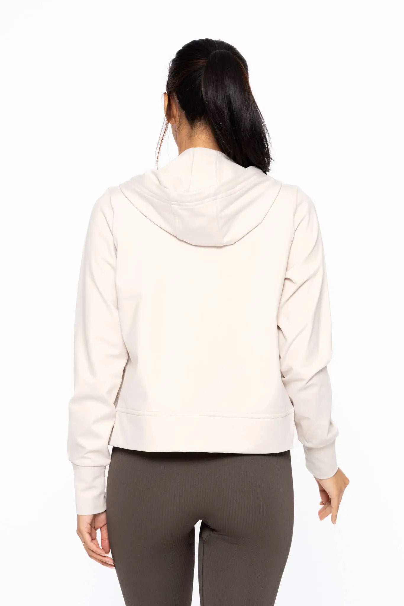 Mono B Mono B - Micro Fleece Hybrid Padded Puffer Jacket in Natural - Puffer Jackets