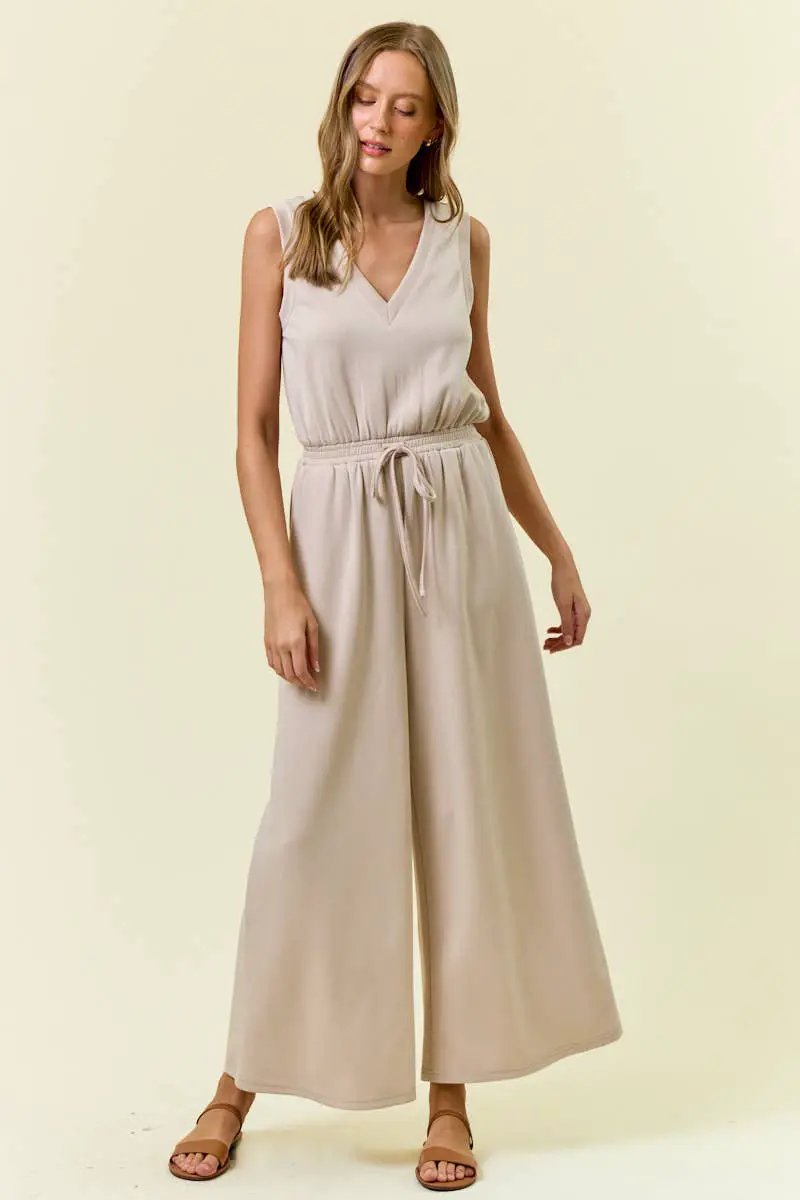 Doe and Rae The Sandstone Ease Culotte Jumpsuit - One-Pieces