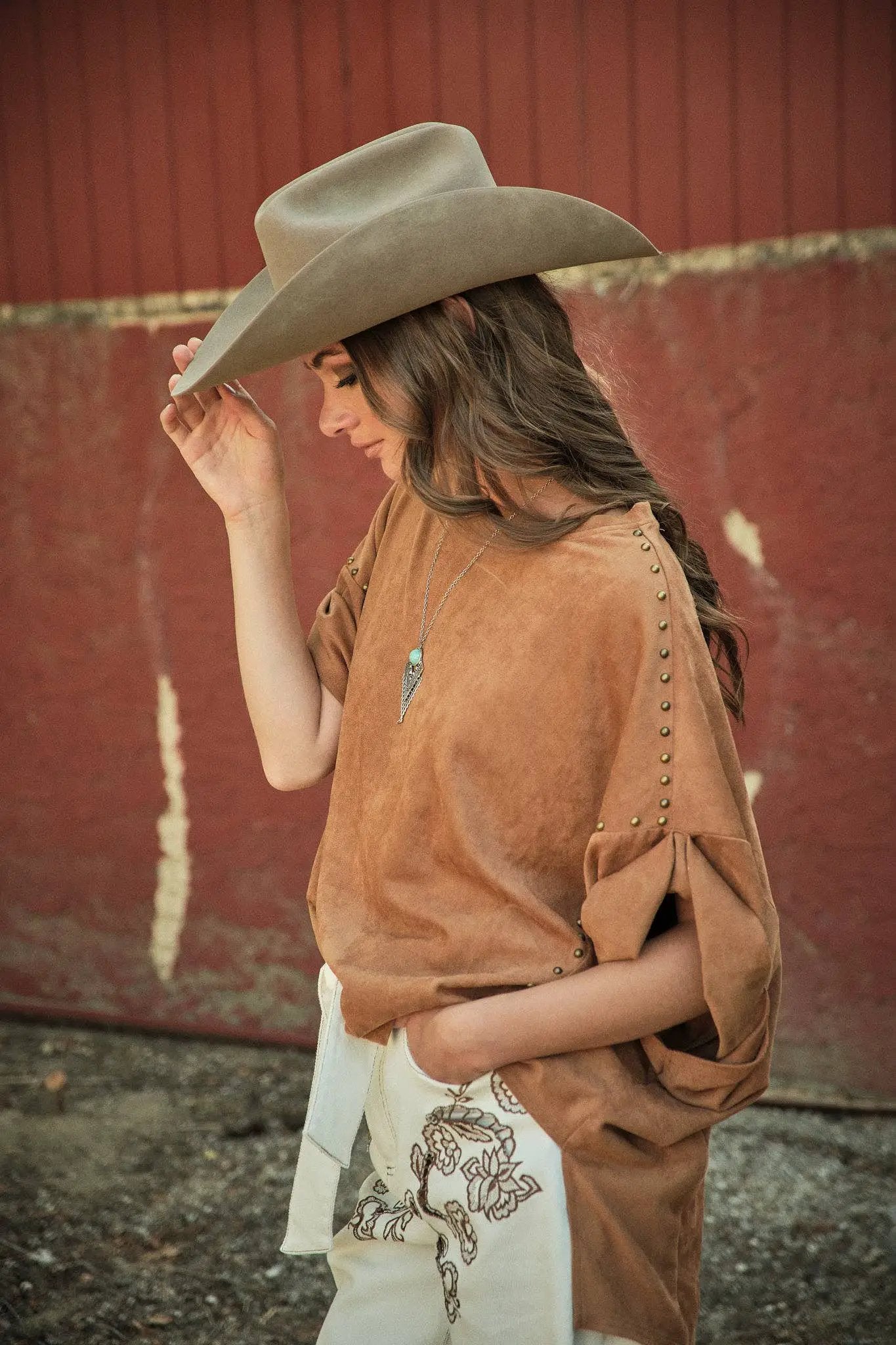 Blue B The Desert Stud Suede Tee - T-Shirts blouse