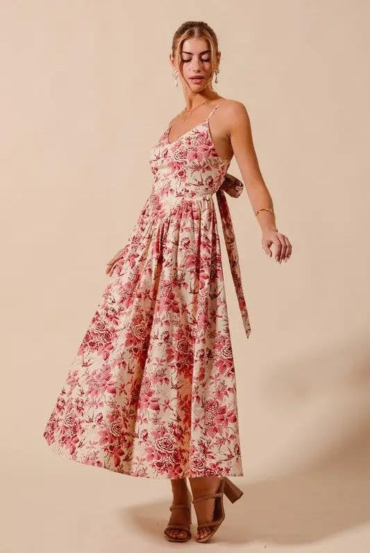 So Me Floral Whispers Bow-Back Maxi Dress by So Me - Dresses Floral Dress with back bow