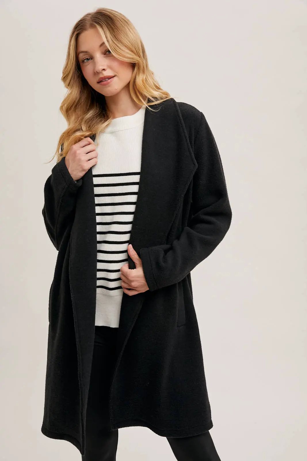 Bluivy Bluivy - OPEN FRONT KNIT COAT JACKET - Wrap Coats