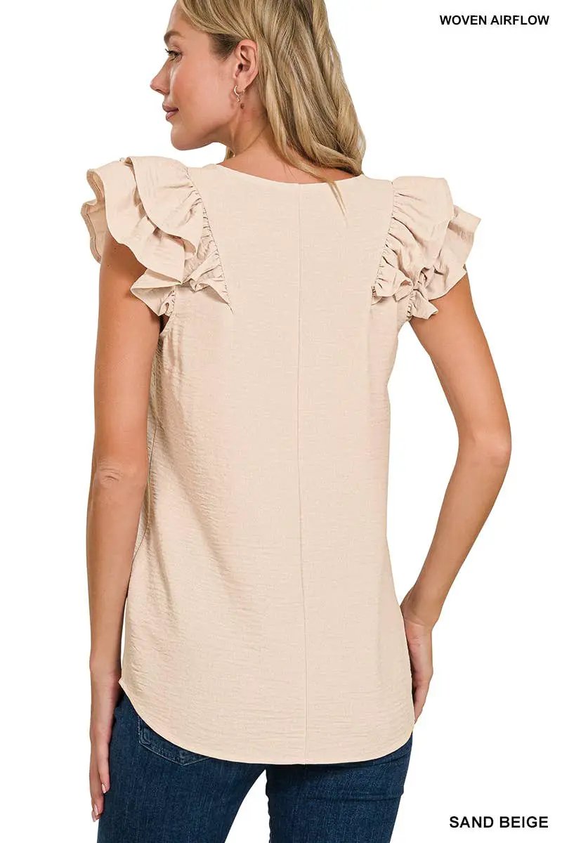 Zenana Zenana Ruffle Sleeve Blouse Collection - Blouses Ruffle Sleeve Blouse