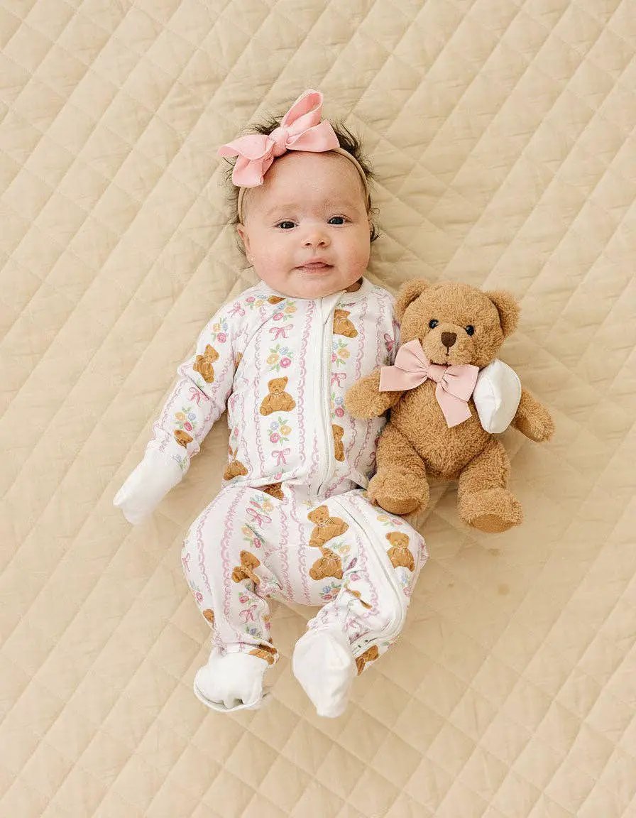 Lucky Panda Kids Bamboo Zip Romper | Honey Bear - Baby & Children's One-Pieces