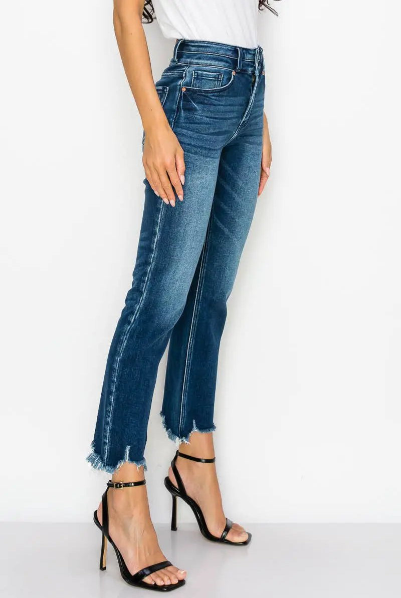 ARTEMIS VINTAGE The Artemis Plus Perfect Sculpted Double Waistband Straight Jeans – Dark Stone Wash - Jeans