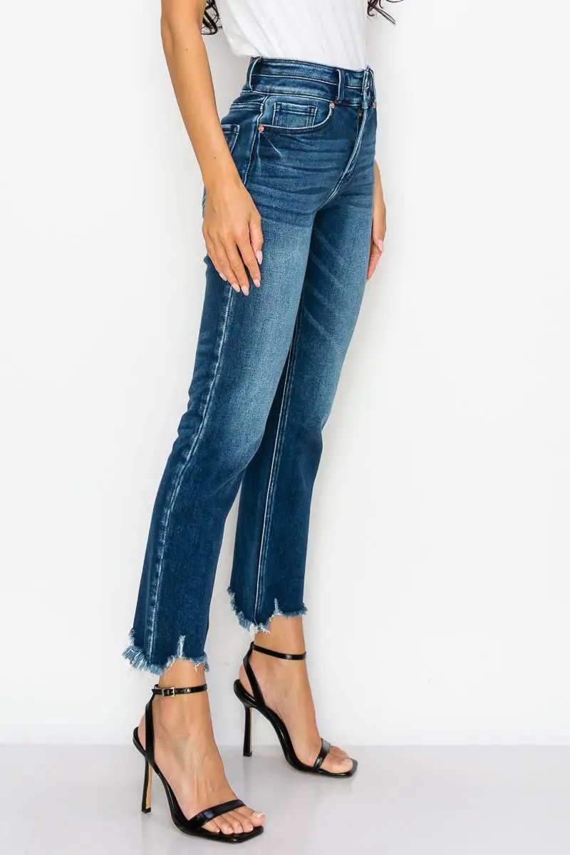 ARTEMIS VINTAGE The Artemis Plus Perfect Sculpted Double Waistband Straight Jeans – Dark Stone Wash - Jeans