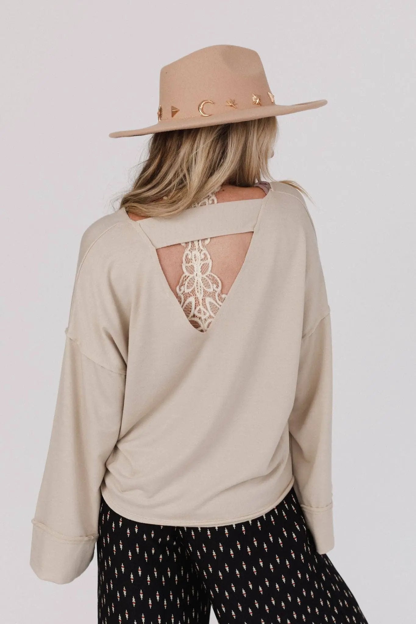 Three Bird Nest Three Bird Nest - Love It V-Neck Sweater Top in Taupe - Sweaters tops-sweaters