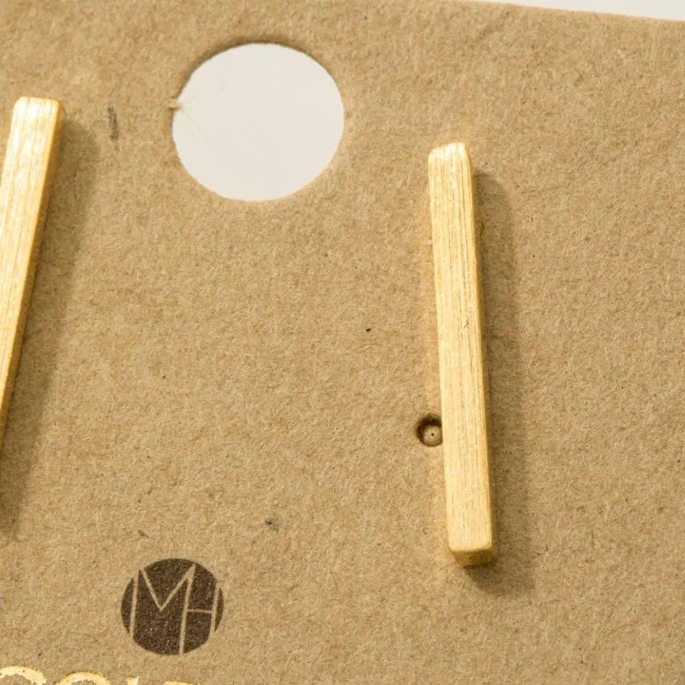 Fame Accessories 18K Gold Dipped Dainty Bar Stud Earrings: Large - Earrings