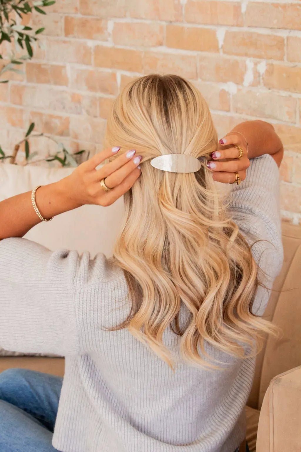 Shop ANDi The Textured Daisy Barrette: Gold - Hair Accessories barrette