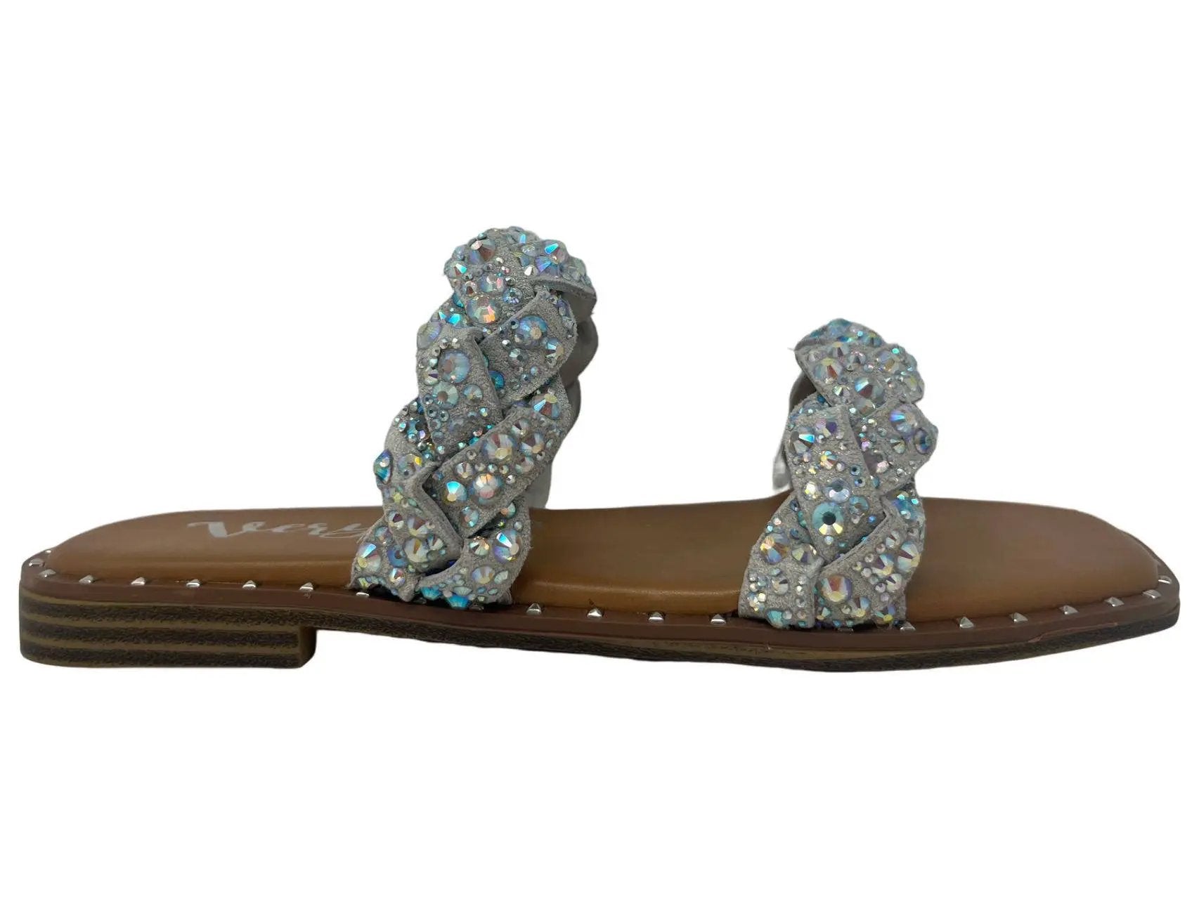 Very G Twisty Blingy Jeweled Braided Slip-On Sandal – Sparkle & Shine - Sandals