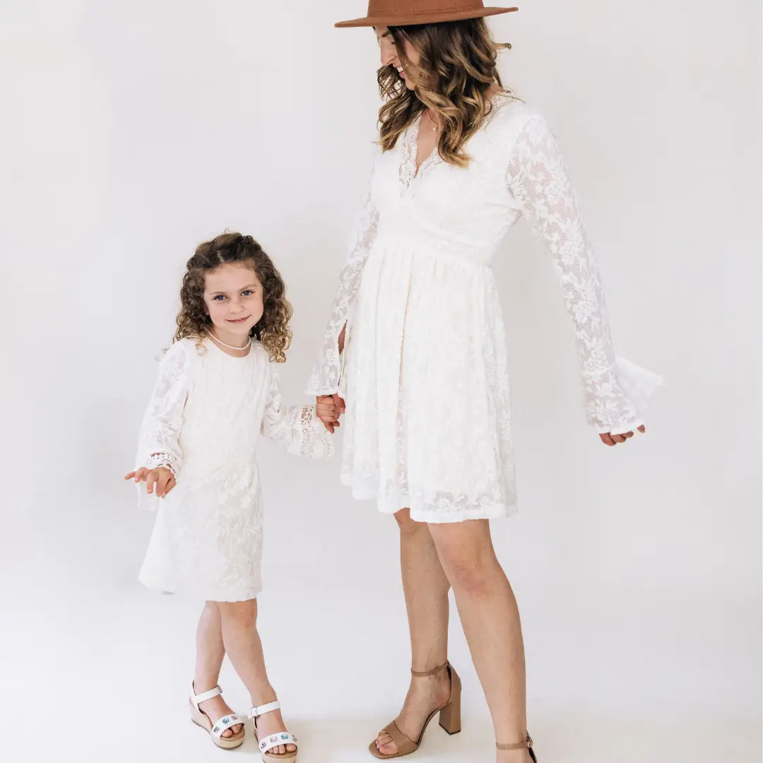 HAHA MAMA Clothing Ivory Lace Mommy & Me Dress - Mini - Baby & Children's Dresses