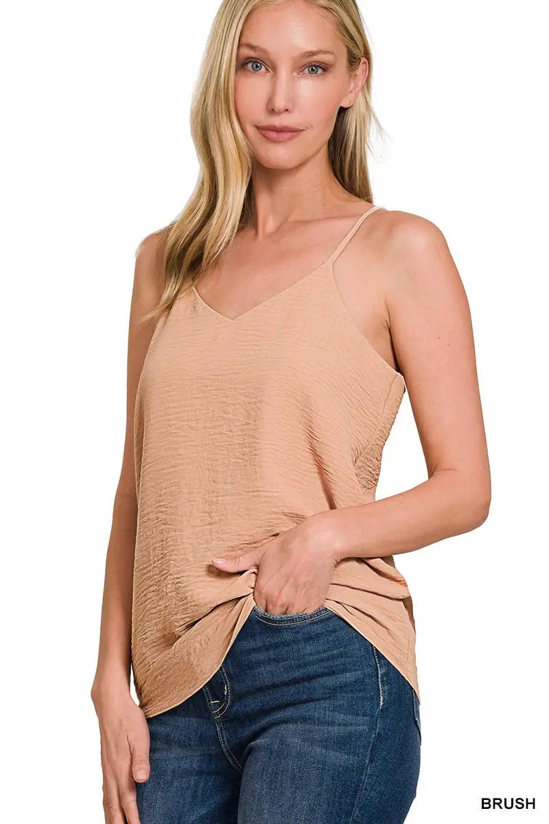 Zenana Zenana Adjustable Strap V-Neck Cami Top - Camisoles Adjustable strap v neck cami top