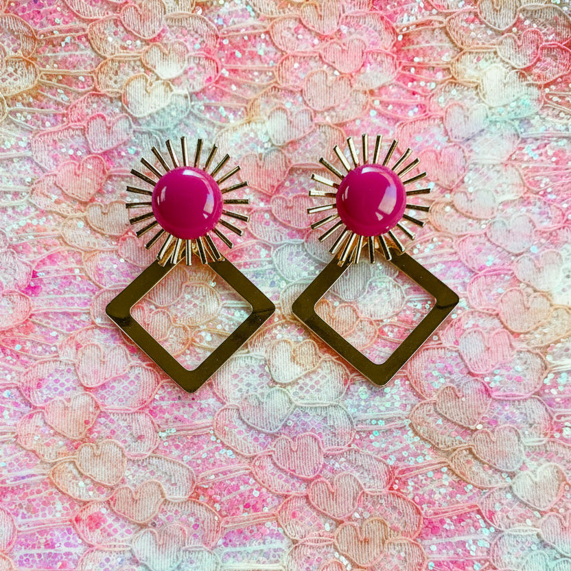 Adri’s Bubble Sun Drop Stud: Magenta - Earrings