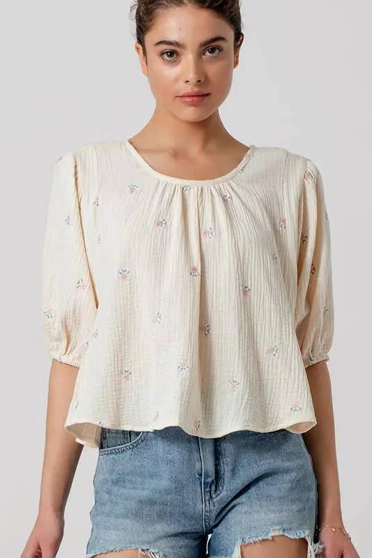 Urban Daizy Blown Away Gauze Blouse - Blouses