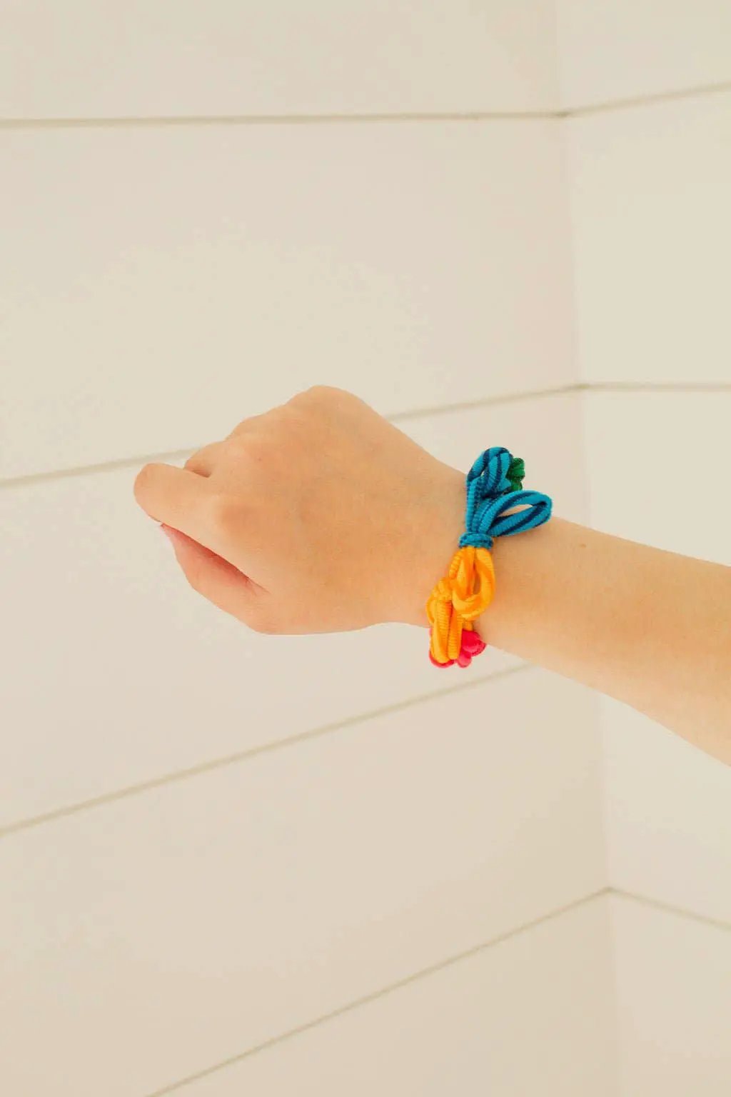 Shop ANDi The Chunky Looped Hair Tie: Rainbow - Ponytail Holders chunky looped hair tie