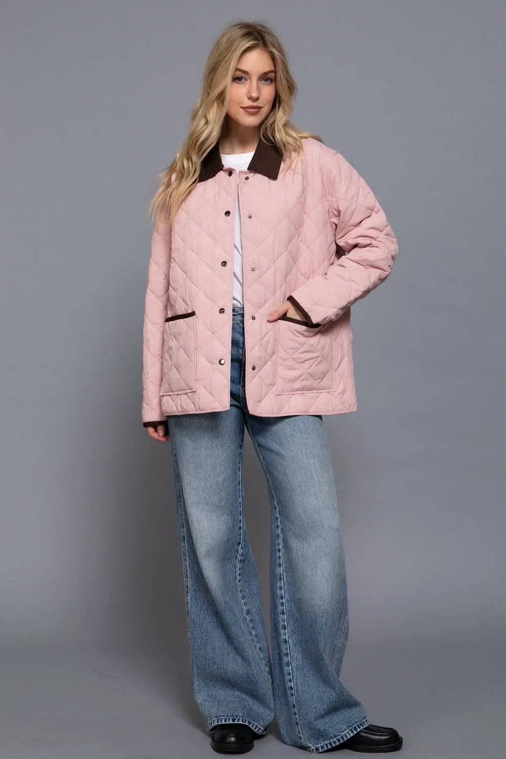 Active Basic | Active USA Blush & Birch Quilted Work Jacket - Jackets Active Basic | Active USA – Quilted Puffer Jacket