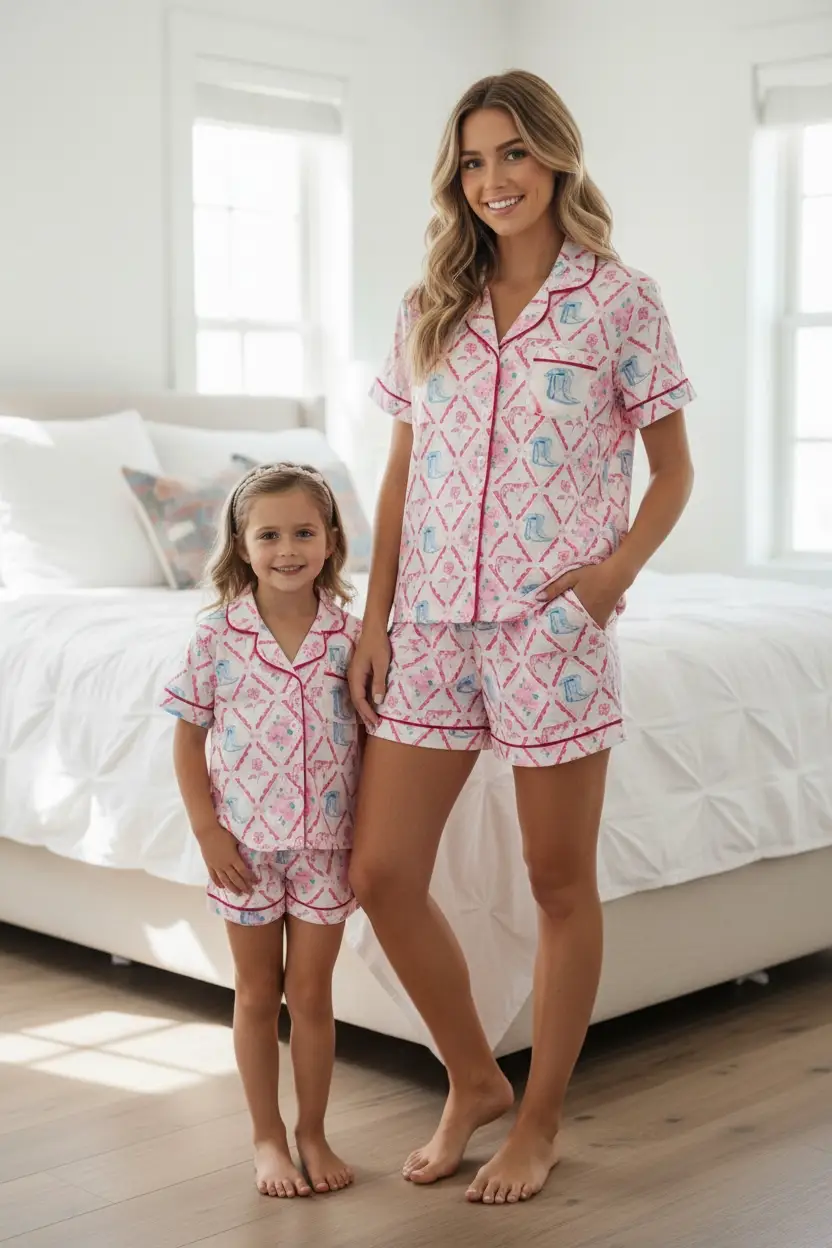 Kids Charm Online The Western Cowgirl Boot Print Pajamas - MOMMY - Pajamas