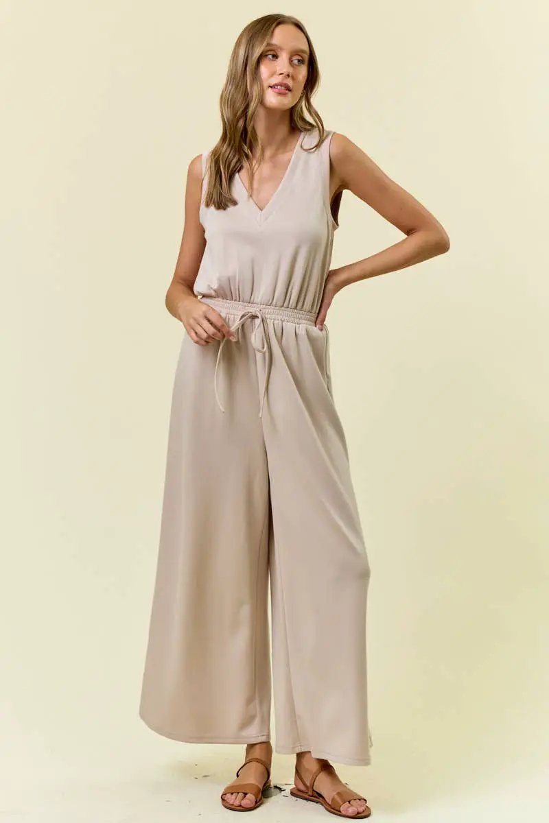 Doe and Rae The Sandstone Ease Culotte Jumpsuit - One-Pieces