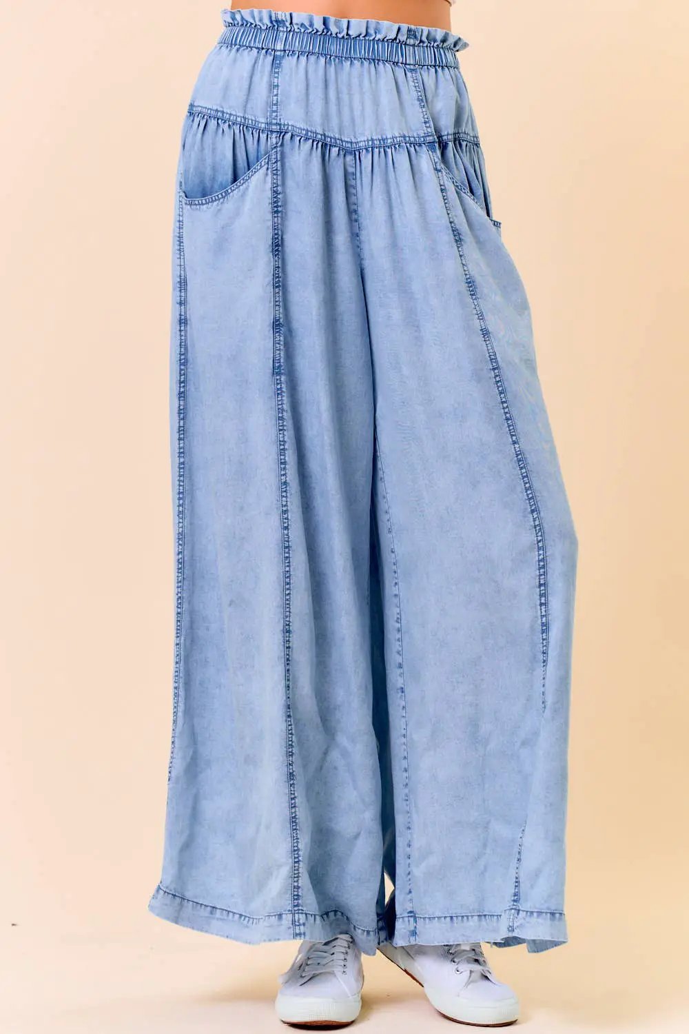 Doe and Rae The Blue Skies TENCEL Wide-Leg Pants - Jeans