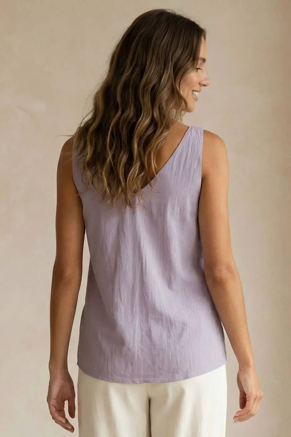 Naked Zebra The Twisted Flower Tank Top: Lavender - Tank Tops
