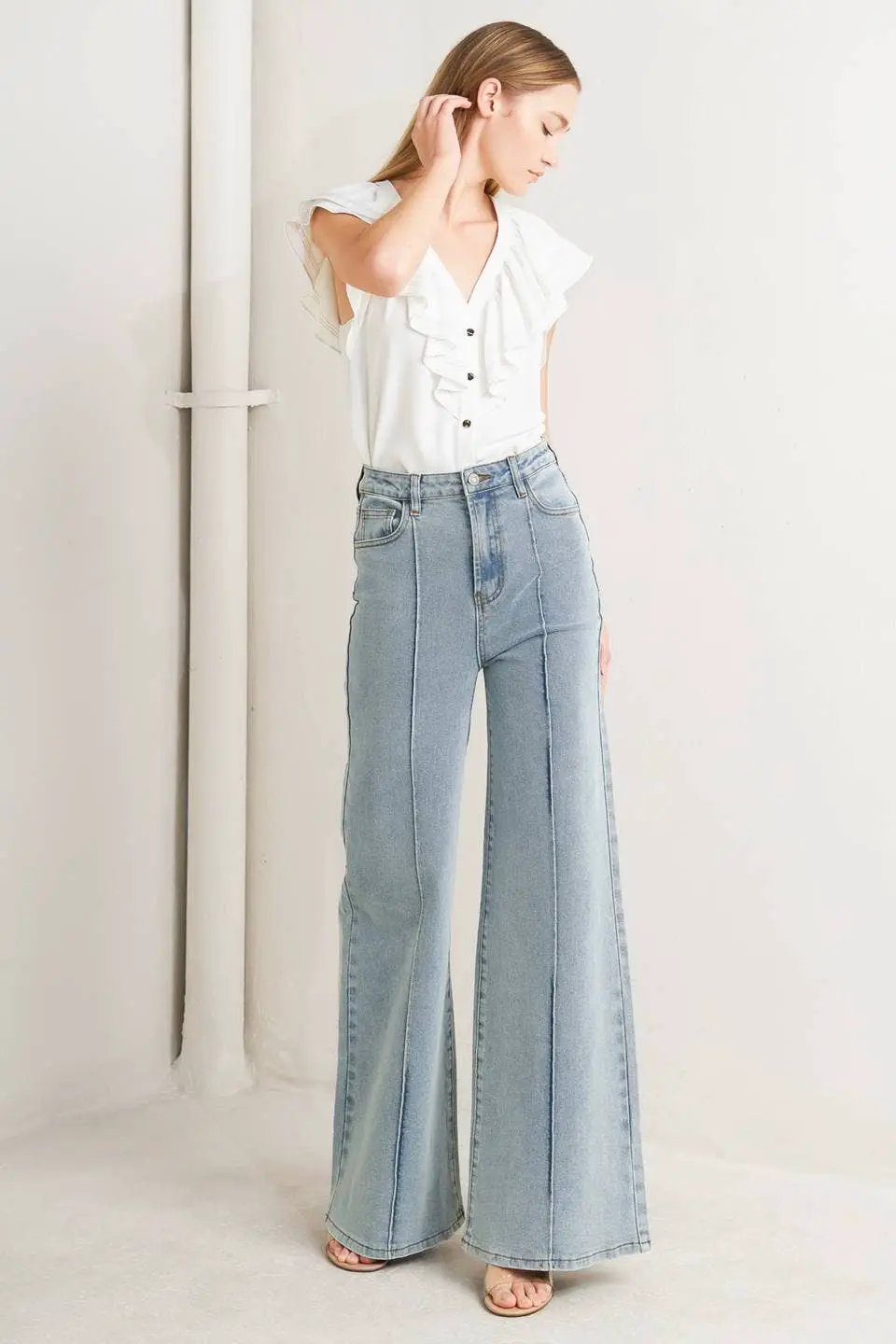 Free Market The Skyline Seam Wide Leg Jeans - Jeans