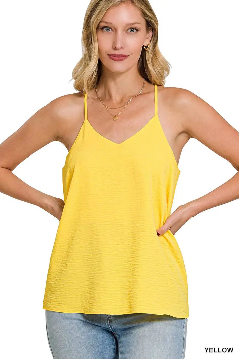 Zenana Zenana Adjustable Strap V-Neck Cami Top - Camisoles Adjustable strap v neck cami top