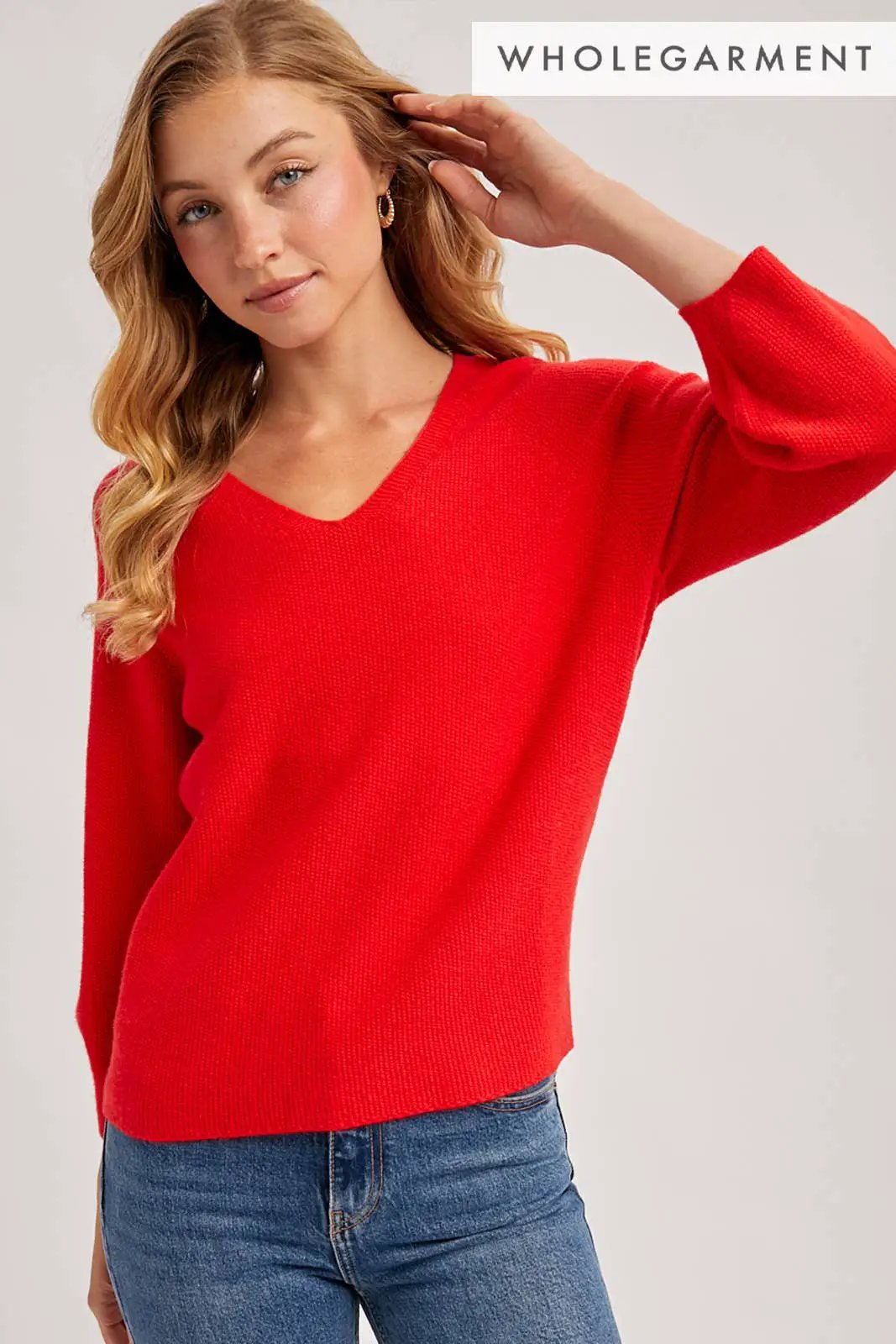 Bluivy The Scarlet Everyday Ease V-Neck Knit Sweater - Sweaters