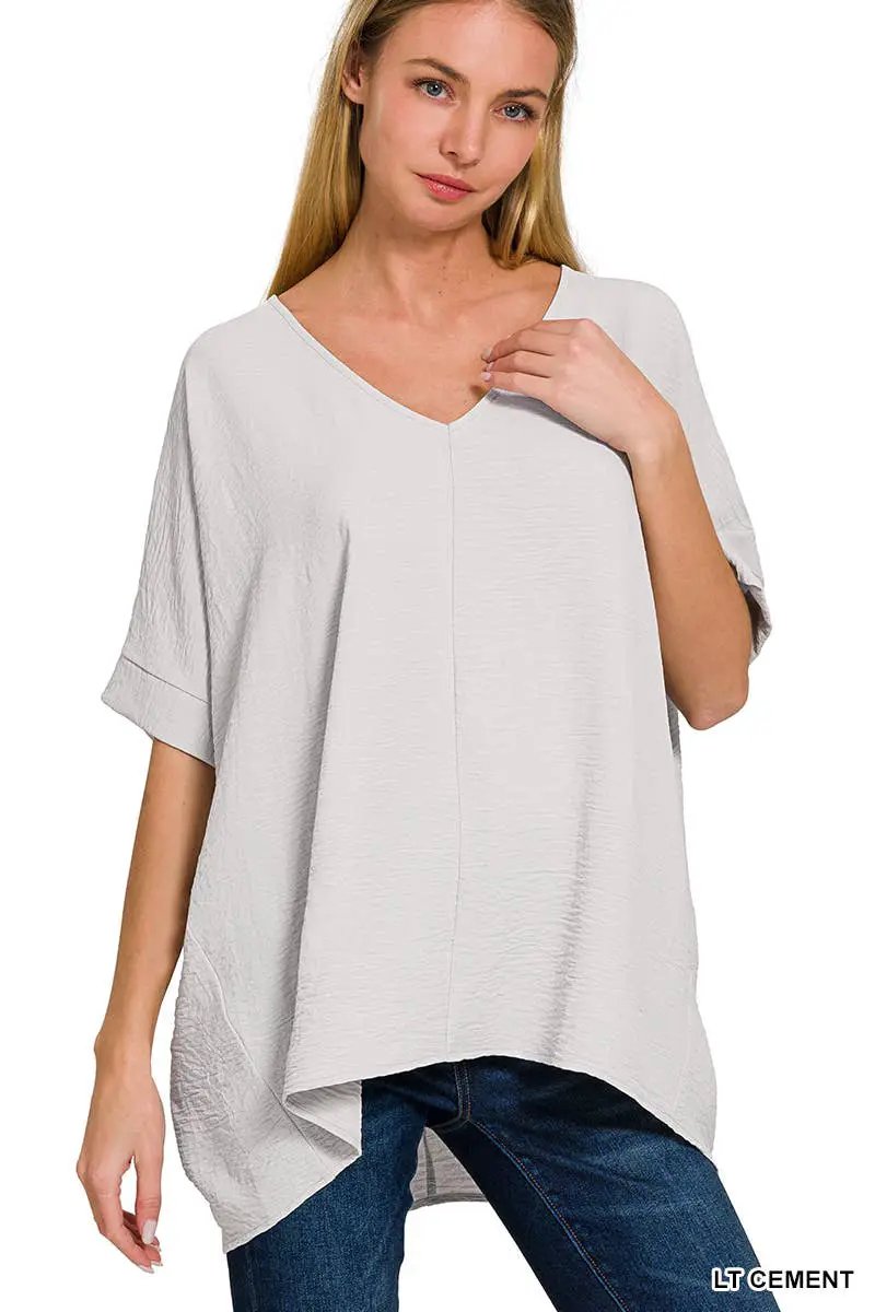 Zenana Zenana Airflow Dolman Short Sleeve Top - Clothing Tops airflow dolman sleeve short sleeve top