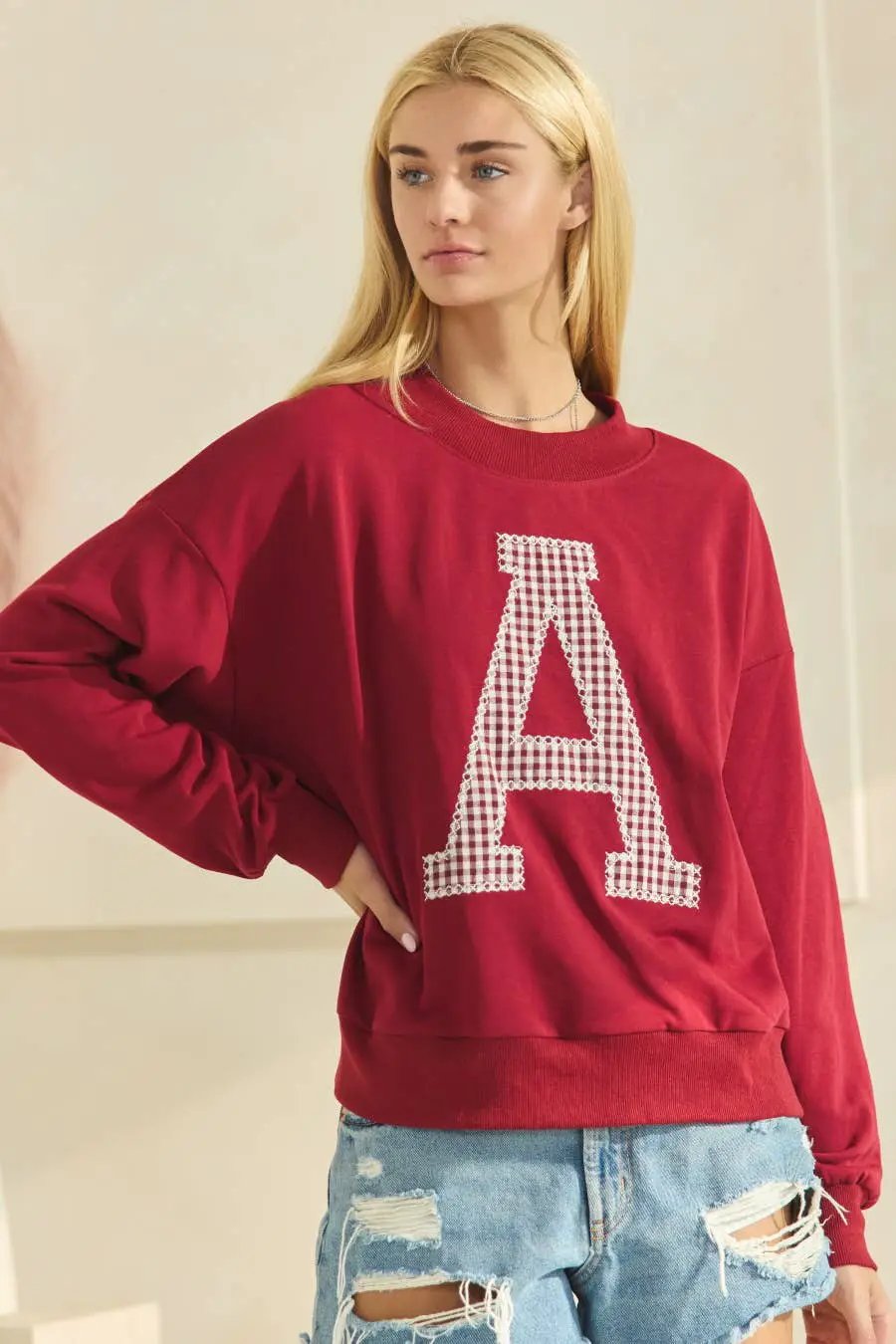 Oddi Oddi - A Patched Gameday Pullover Sweatshirt - Sweatshirts Game Day Sweatshirt