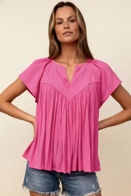 Haptics The Southern Belle Flutter Blouse - Blouses