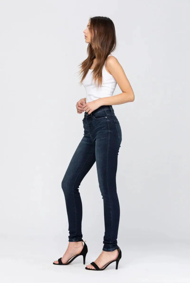 Judy Blue The Ultra High Waisted Dark Wash Skinny Fit Denim Jeans: REG & CURVY - Jeans Judy Blue High Waisted Dark Wash Skinny Fit Denim Jeans