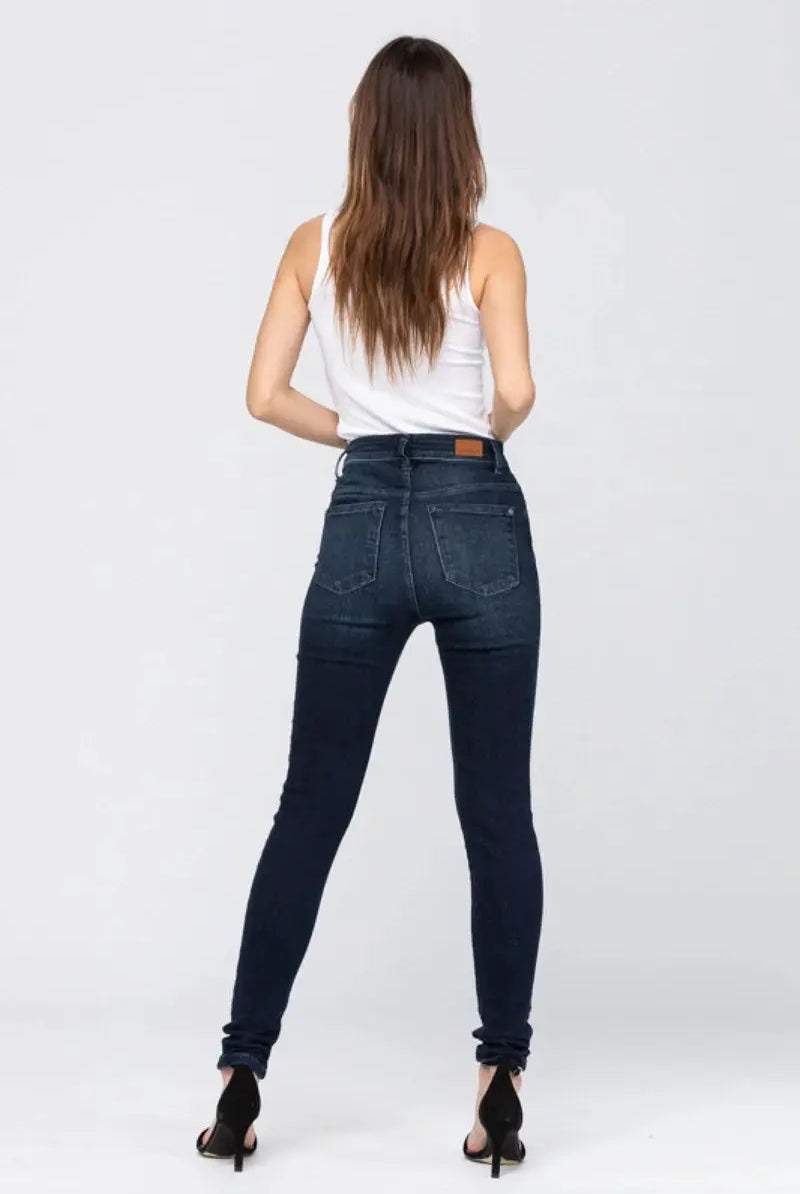 Judy Blue The Ultra High Waisted Dark Wash Skinny Fit Denim Jeans: REG & CURVY - Jeans Judy Blue High Waisted Dark Wash Skinny Fit Denim Jeans
