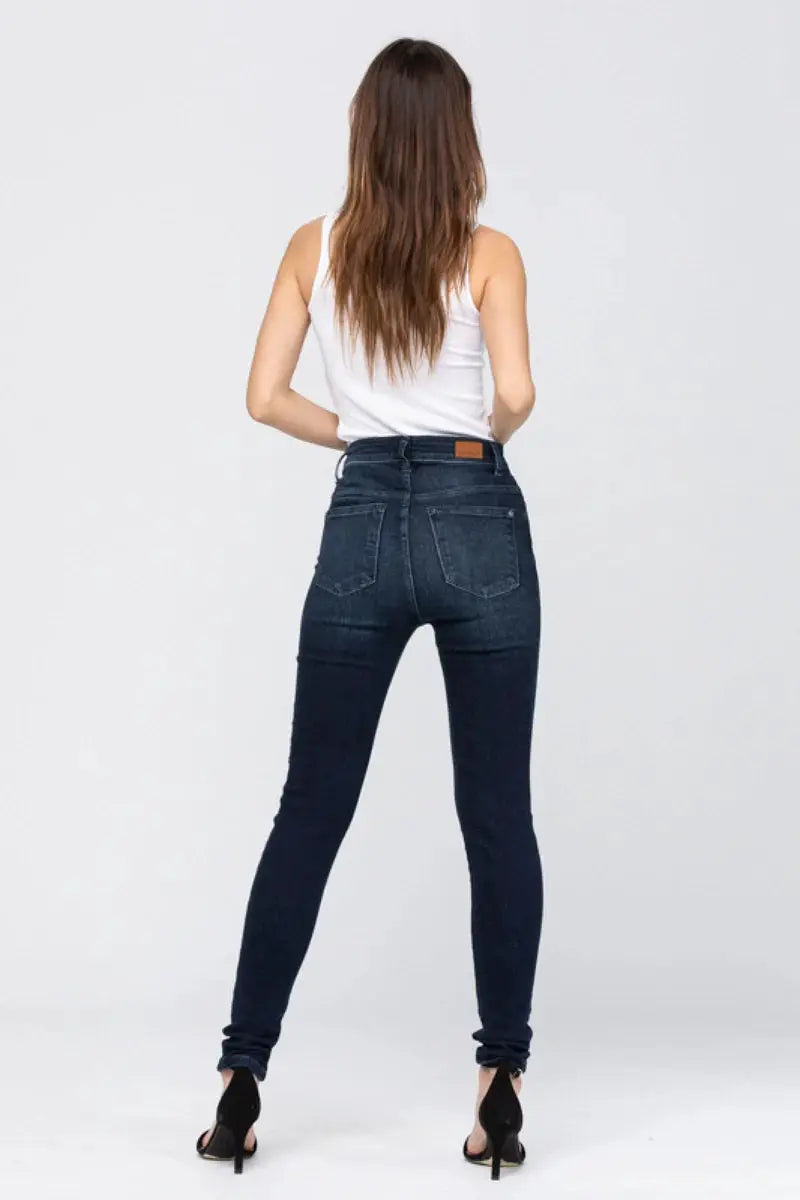 Judy Blue The Ultra High Waisted Dark Wash Skinny Fit Denim Jeans: REG & CURVY - Jeans Judy Blue High Waisted Dark Wash Skinny Fit Denim Jeans