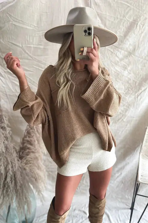 Le Lis Textured Elegant High-Waisted Back Zipper Shorts - Shorts ecru high waisted shorts