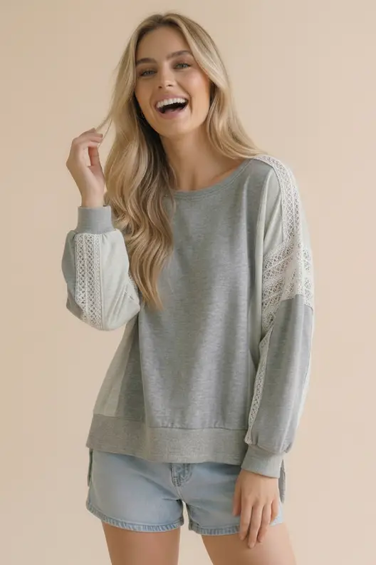 Haptics The Lacewood Lounge Terry Knit Pullover - Sweatshirts