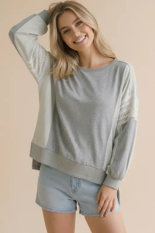 Haptics The Lacewood Lounge Terry Knit Pullover - Sweatshirts