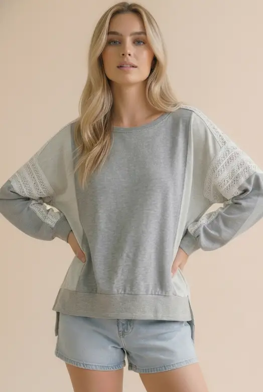 Haptics The Lacewood Lounge Terry Knit Pullover - Sweatshirts