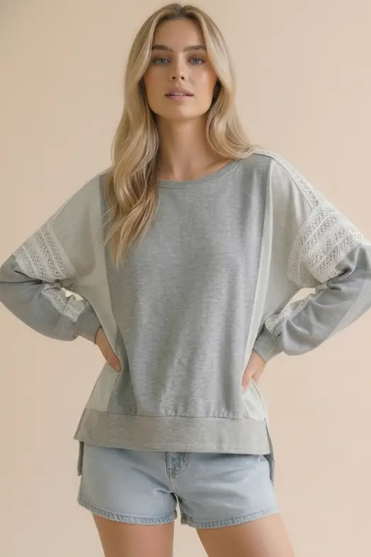 Haptics The Lacewood Lounge Terry Knit Pullover - Sweatshirts